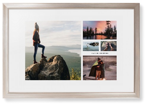 Hero Collage Framed Print, Metallic, Modern, None, White, Single piece, 20x30, Multicolor