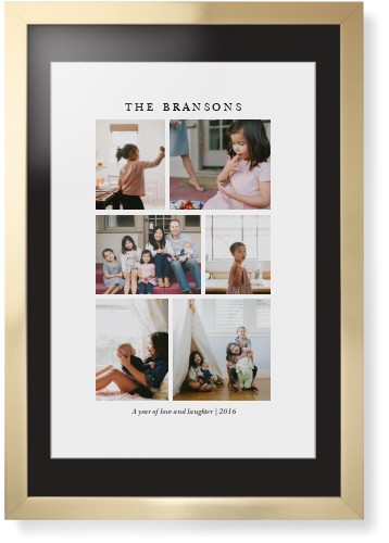 Gallery Montage of Memories Framed Print, Matte Gold, Contemporary, White, Black, Single piece, 20x30, White