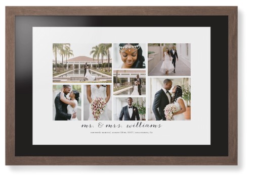 Clean Gallery Collage of Eight Framed Print, Walnut, Contemporary, Black, Black, Single piece, 20x30, Multicolor