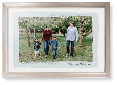 Brush Stroke Border Framed Print, Metallic, Modern, None, None, Single piece, 20x30, Gray, air