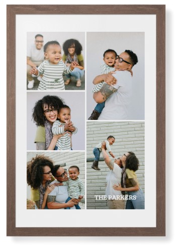 Gallery of Five Portrait Framed Print, Walnut, Contemporary, None, White, Single piece, 20x30, Multicolor