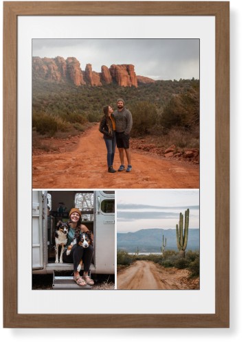 Gallery of Three Portrait Framed Print, Natural, Contemporary, Black, White, Single piece, 20x30, Multicolor