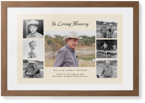 Gallery of Seven Memorial Framed Print, Natural, Contemporary, White, White, Single piece, 20x30, Multicolor