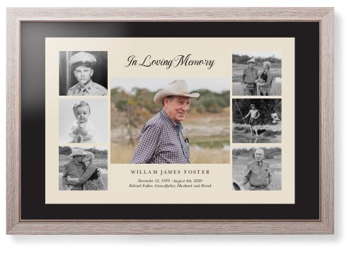 Gallery of Seven Memorial Framed Print, Rustic, Modern, None, Black, Single piece, 20x30, Multicolor, multi