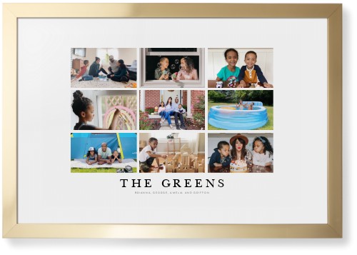 Modern Grid Gallery of Nine Framed Print, Matte Gold, Contemporary, None, White, Single piece, 20x30, Multicolor