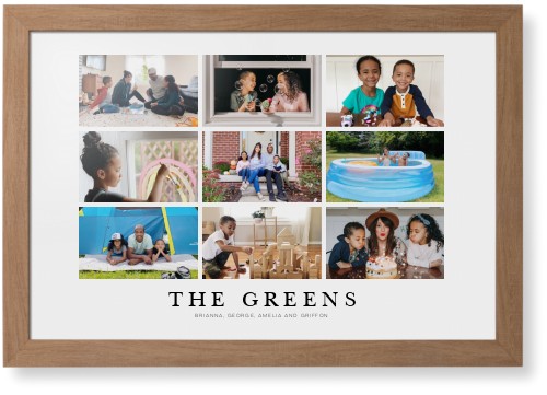 Modern Grid Gallery of Nine Framed Print, Natural, Contemporary, None, None, Single piece, 20x30, Multicolor, multi