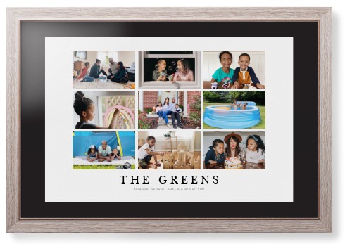 Modern Grid Gallery of Nine Framed Print, Rustic, Modern, None, Black, Single piece, 20x30, Multicolor, multi