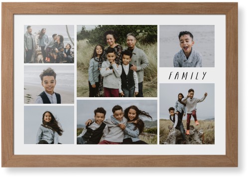 Rustic Picture Gallery Collage Of Seven Framed Print, Natural, Contemporary, None, None, Single piece, 20x30, Multicolor, multi