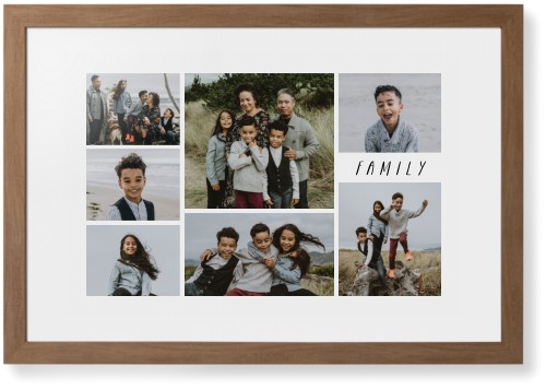 Rustic Picture Gallery Collage Of Seven Framed Print, Natural, Contemporary, White, White, Single piece, 20x30, Multicolor