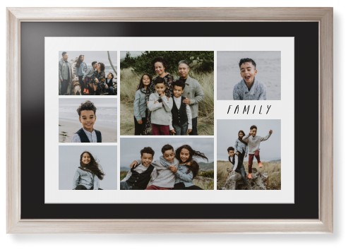 Rustic Picture Gallery Collage Of Seven Framed Print, Metallic, Modern, White, Black, Single piece, 20x30, Multicolor