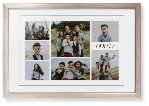 Rustic Picture Gallery Collage Of Seven Framed Print, Metallic, Modern, Black, White, Single piece, 20x30, Multicolor