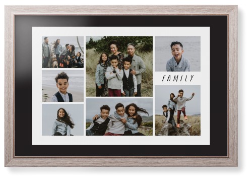 Rustic Picture Gallery Collage Of Seven Framed Print, Rustic, Modern, None, Black, Single piece, 20x30, Multicolor