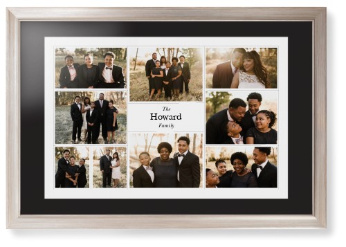 Modern Family Collage Framed Print, Metallic, Modern, Black, Black, Single piece, 20x30, White, white