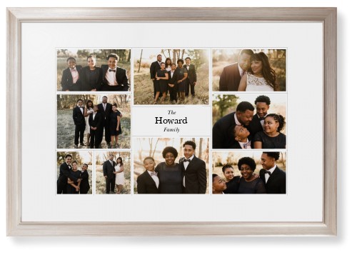 Modern Family Collage Framed Print, Metallic, Modern, White, White, Single piece, 20x30, White, white