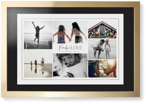 Modern Family Love Collage Framed Print, Matte Gold, Contemporary, None, Black, Single piece, 20x30, Gray