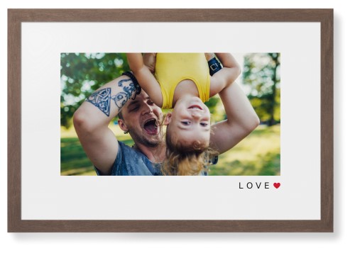 Modern Love Heart Framed Print, Walnut, Contemporary, None, White, Single piece, 20x30, White