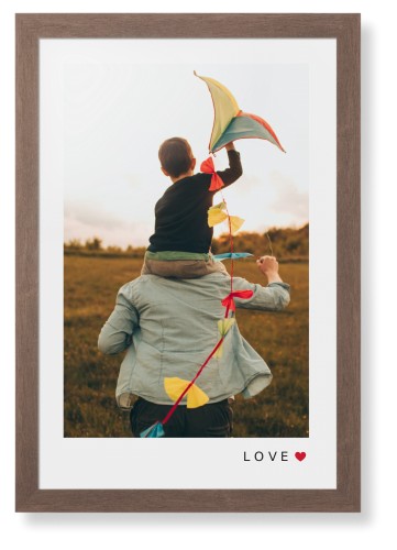 Modern Love Heart Portrait Framed Print, Walnut, Contemporary, None, None, Single piece, 20x30, White