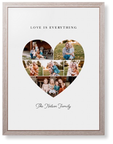 Filled Heart Framed Print, Rustic, Modern, White, White, Single piece, 24x36, White, white