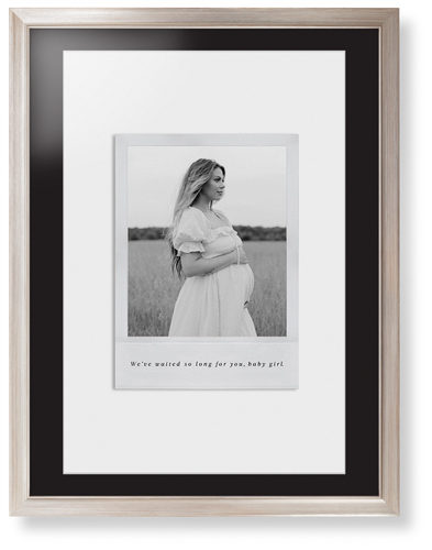 Simple Photo Frame Framed Print, Metallic, Modern, White, Black, Single piece, 24x36, White, white