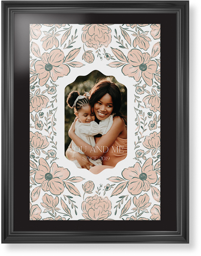 Classic Floral Border Framed Print, Black, Classic, None, Black, Single piece, 24x36, White