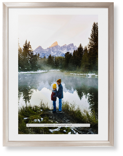Travel Banner Portrait Framed Print, Metallic, Modern, None, White, Single piece, 24x36, Black