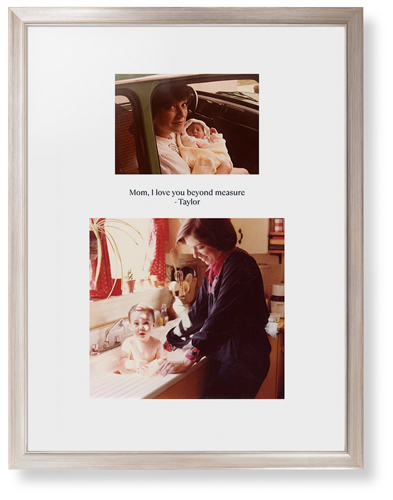 Oval Vignette Portrait Framed Print, Metallic, Modern, White, White, Single piece, 24x36, White, white