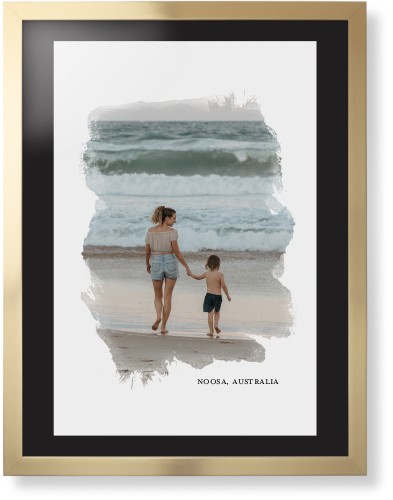 Brushed Moments Framed Print, Matte Gold, Contemporary, None, Black, Single piece, 24x36, White