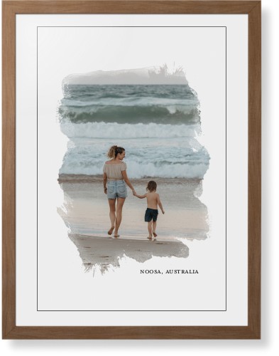 Brushed Moments Framed Print, Natural, Contemporary, Black, White, Single piece, 24x36, White