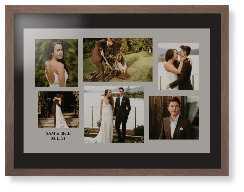 Gallery Collage of Six Framed Print, Walnut, Contemporary, Black, Black, Single piece, 24x36, Multicolor