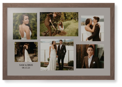 Gallery Collage of Six Framed Print, Walnut, Contemporary, None, None, Single piece, 24x36, Multicolor