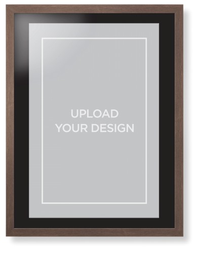 Upload Your Own Design Portrait Framed Print, Walnut, Contemporary, White, Black, Single piece, 24x36, Multicolor