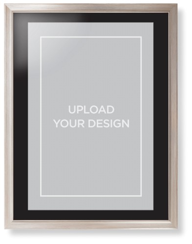 Upload Your Own Design Portrait Framed Print, Metallic, Modern, White, Black, Single piece, 24x36, Multicolor