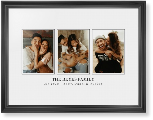 Classic Trio Framed Print, Black, Classic, None, White, Single piece, 24x36, White