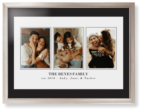 Classic Trio Framed Print, Metallic, Modern, Black, Black, Single piece, 24x36, White, white