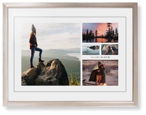 Hero Collage Framed Print, Metallic, Modern, Black, White, Single piece, 24x36, Multicolor, multi