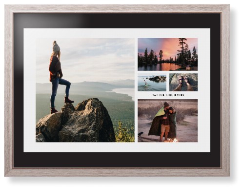 Hero Collage Framed Print, Rustic, Modern, None, Black, Single piece, 24x36, Multicolor, multi