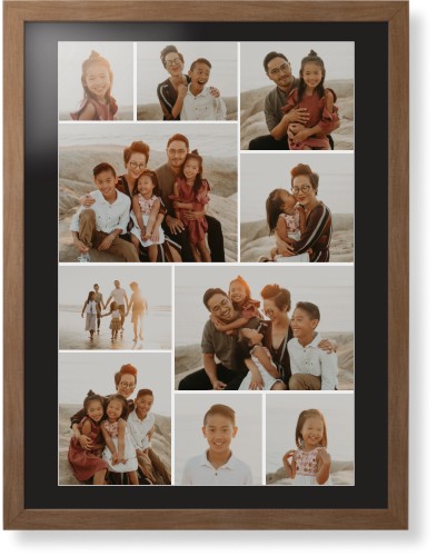 Gallery of Ten Framed Print, Natural, Contemporary, White, Black, Single piece, 24x36, Multicolor