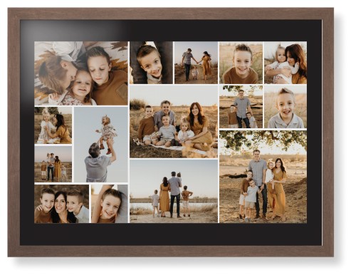 Gallery of Fifteen Framed Print, Walnut, Contemporary, None, Black, Single piece, 24x36, Multicolor