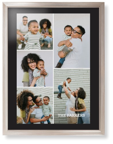 Gallery of Five Portrait Framed Print, Metallic, Modern, Black, Black, Single piece, 24x36, Multicolor, multi