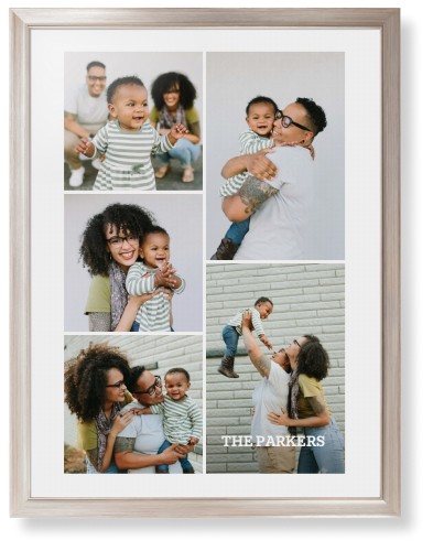 Gallery of Five Portrait Framed Print, Metallic, Modern, White, White, Single piece, 24x36, Multicolor