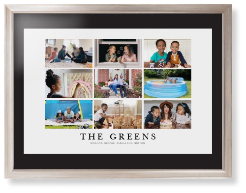 Modern Grid Gallery of Nine Framed Print, Metallic, Modern, None, Black, Single piece, 24x36, Multicolor, multi