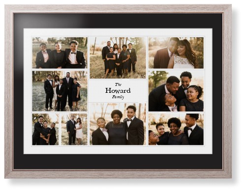 Modern Family Collage Framed Print, Rustic, Modern, White, Black, Single piece, 24x36, White, white