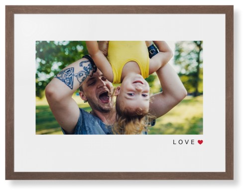 Modern Love Heart Framed Print, Walnut, Contemporary, White, White, Single piece, 24x36, White