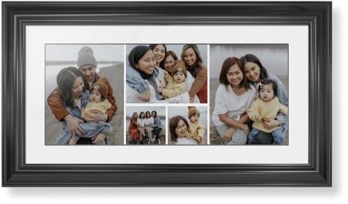 Gallery of Five Panoramic Framed Print, Black, Classic, Black, White, Single piece, 10x24, Multicolor, multi