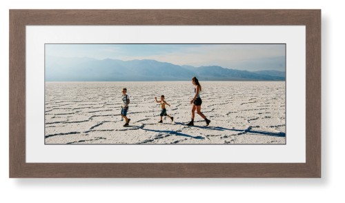 Panoramic Gallery of One Framed Print, Walnut, Contemporary, Black, White, Single piece, 10x24, Multicolor