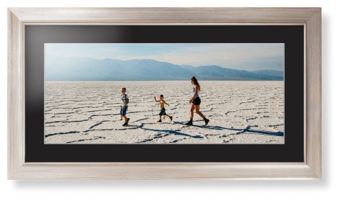 Panoramic Gallery of One Framed Print, Metallic, Modern, White, Black, Single piece, 10x24, Multicolor, multi