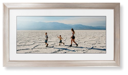 Panoramic Gallery of One Framed Print, Metallic, Modern, Black, White, Single piece, 10x24, Multicolor