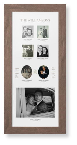Marriage Family Tree Framed Print, Walnut, Contemporary, None, None, Single piece, 10x24, White, white