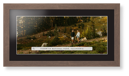 Travel Banner Framed Print, Walnut, Contemporary, White, Black, Single piece, 10x24, White