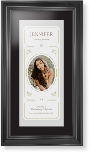 Vintage Stationery Frame Framed Print, Black, Classic, Black, Black, Single piece, 10x24, Gray, smoke